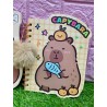 Libretas medianas tapa dura con pompon de capibara