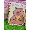 Libretas medianas tapa dura con pompon de capibara
