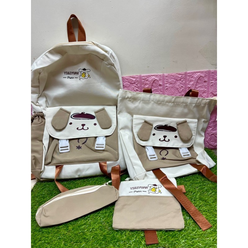 Set de morral - bandolero-  cartuchera pompompurin