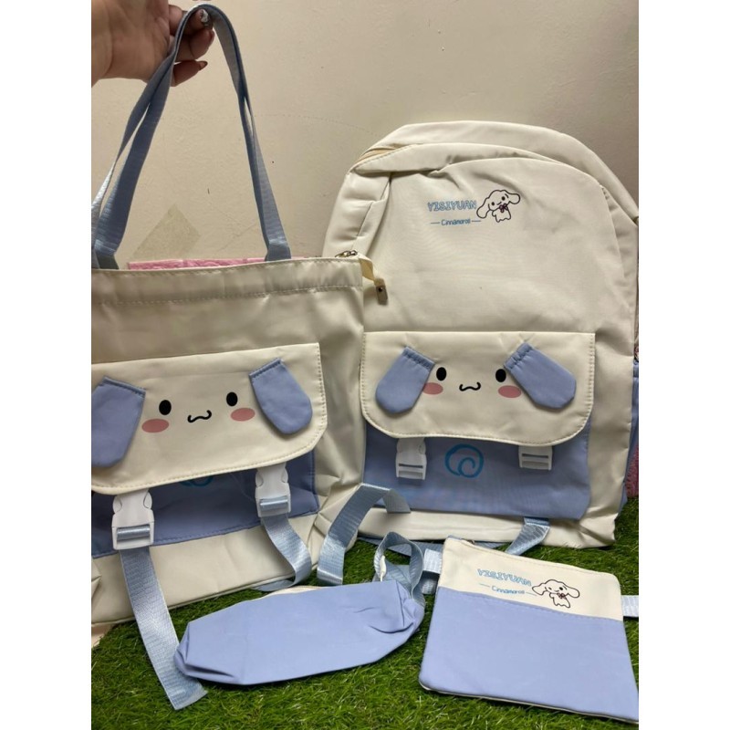 Set de morral- bandolero- catuchera cinnamorroll