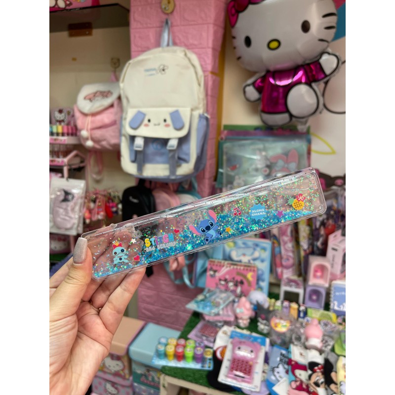 Regla con glitter - Stitch